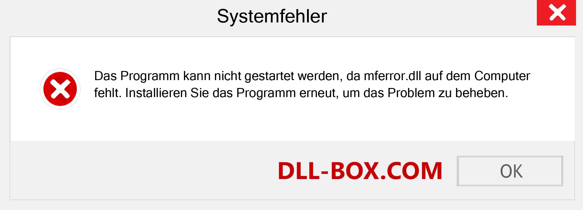 mferror.dll-Datei fehlt?. Download für Windows 7, 8, 10 - Fix mferror dll Missing Error unter Windows, Fotos, Bildern